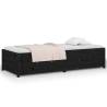 Day Bed Black 75x190 cm | Solid Pine Wood Small Single