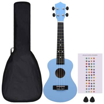 Soprano Ukulele Set for Kids - Baby Blue 23" | HipoMarket