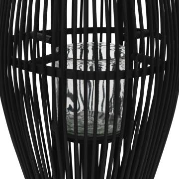 Hanging Candle Lantern Holder - Bamboo Black 60 cm