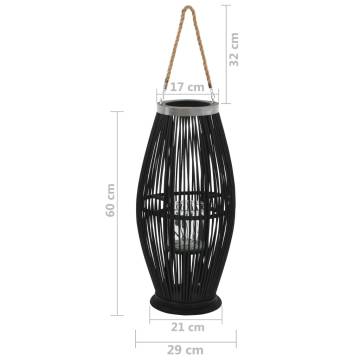 Hanging Candle Lantern Holder - Bamboo Black 60 cm