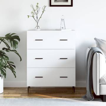 Stylish White Sideboard - 69.5x34x90 cm Engineered Wood