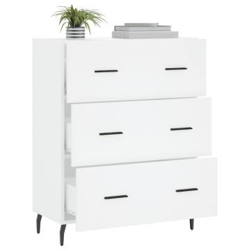 Stylish White Sideboard - 69.5x34x90 cm Engineered Wood