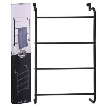 Bathroom Solutions Black Hanging Door Towel Rack | Stylish & Durable