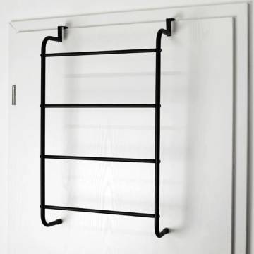 Bathroom Solutions Black Hanging Door Towel Rack | Stylish & Durable