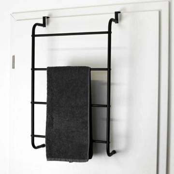 Bathroom Solutions Black Hanging Door Towel Rack | Stylish & Durable