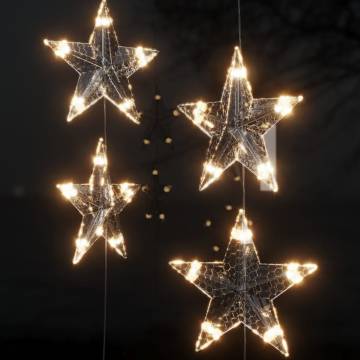 LED Star Curtain Fairy Lights | 200 Warm White LEDs | 8 Functions