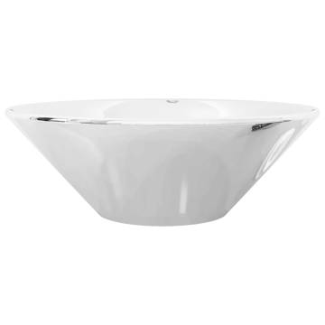 Ceramic Silver Wash Basin 42x14 cm - Chic Bathroom Accessory