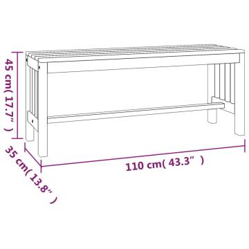 Garden Bench 110 cm Solid Wood Eucalyptus - Stylish Outdoor Seating