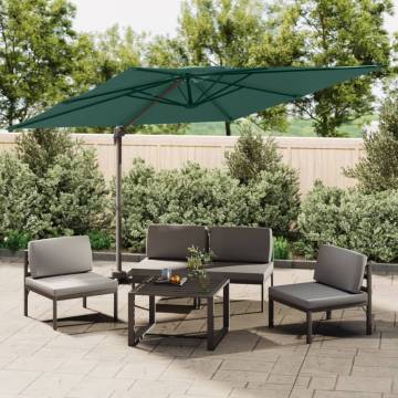 Double Top Cantilever Umbrella Green 300x300 cm | HipoMarket