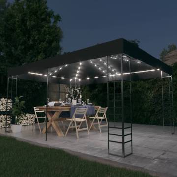 Gazebo with LED String Lights 3x4m Anthracite - Hipomarket