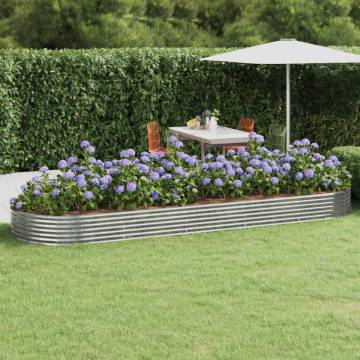 Garden Raised Bed - Powder-coated Steel 450x140x36 cm | Hipo Market