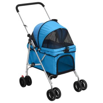 Folding Dog Stroller Blue - Comfortable & Portable | Hipo Market