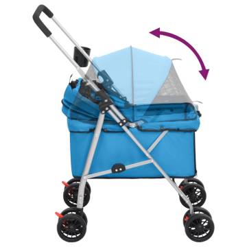 Folding Dog Stroller Blue - Comfortable & Portable | Hipo Market