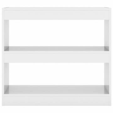 High Gloss White Book Cabinet & Room Divider - 80x30x72 cm