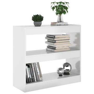 High Gloss White Book Cabinet & Room Divider - 80x30x72 cm