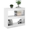 High Gloss White Book Cabinet & Room Divider - 80x30x72 cm