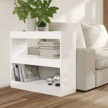 High Gloss White Book Cabinet & Room Divider - 80x30x72 cm