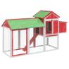 Chicken Coop Red - 193x65x117 cm Solid Pine Wood | HipoMarket