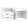 3 Piece Garden Box Set - White Solid Pine Wood Storage