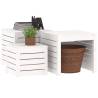 3 Piece Garden Box Set - White Solid Pine Wood Storage