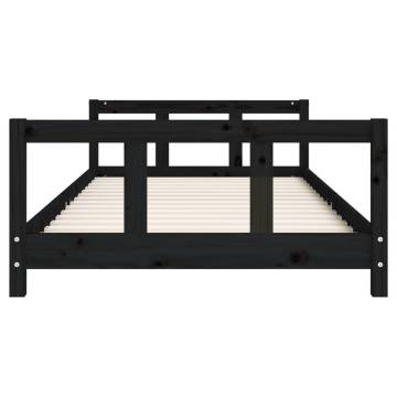 Kids Bed Frame Black 90x190 cm Solid Pine Wood | HipoMarket