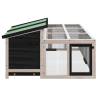 Rabbit Hutch Grey 144x123x67.5 cm - Solid Pine Wood for Pets