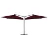 Double Parasol with Steel Pole - Bordeaux Red | Hipo Market