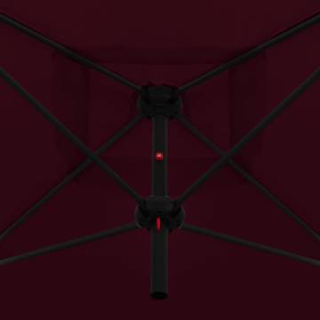 Double Parasol with Steel Pole - Bordeaux Red | Hipo Market