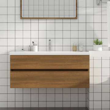 Brown Oak Sink Cabinet - 100x38.5x45 cm Engineered Wood