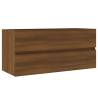 Brown Oak Sink Cabinet - 100x38.5x45 cm Engineered Wood