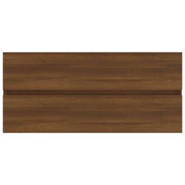 Brown Oak Sink Cabinet - 100x38.5x45 cm Engineered Wood