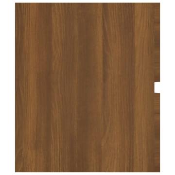 Brown Oak Sink Cabinet - 100x38.5x45 cm Engineered Wood