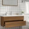 Brown Oak Sink Cabinet - 100x38.5x45 cm Engineered Wood