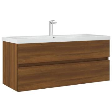 Brown Oak Sink Cabinet - 100x38.5x45 cm Engineered Wood