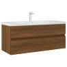 Brown Oak Sink Cabinet - 100x38.5x45 cm Engineered Wood