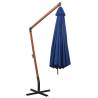 Azure Blue Hanging Parasol - 3.5x2.9m Solid Fir Wood