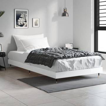 High Gloss White Bed Frame 90x200 cm | Durable Engineered Wood