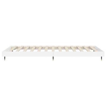 High Gloss White Bed Frame 90x200 cm | Durable Engineered Wood