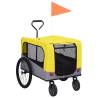 2-in-1 Pet Bike Trailer & Jogging Stroller Yellow and Grey Colour yellow and grey 