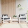 Garden Chairs with Cushions - 2 pcs White Solid Pine Wood