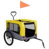 2-in-1 Pet Bike Trailer & Jogging Stroller - Yellow & Grey