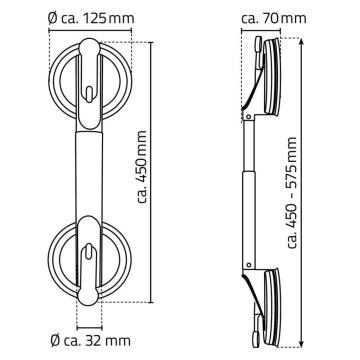 RIDDER Telescopic Suction Grab Rail - Safe & Portable Bathroom Aid