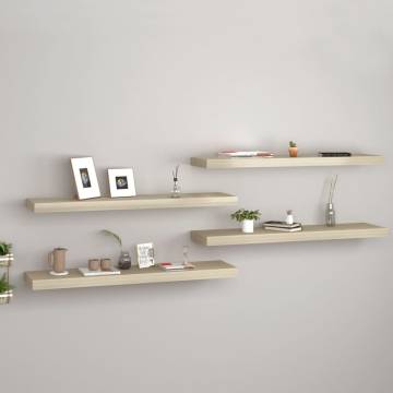 Floating Wall Shelves Set | Oak MDF | Easy Installation - HipoMarket