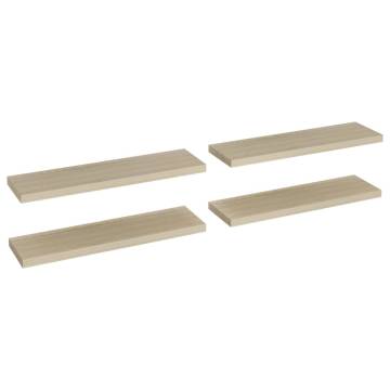 Floating Wall Shelves Set | Oak MDF | Easy Installation - HipoMarket