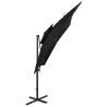 Cantilever Umbrella Double Top 250x250 cm Black | Hipo Market