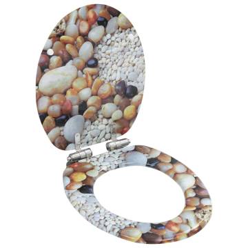 Stylish WC Toilet Seat with Soft Close Lid - Pebbles Design