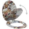 Stylish WC Toilet Seat with Soft Close Lid - Pebbles Design