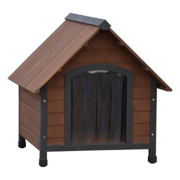 @Pet Dog House with Plastic Flaps - Rustique Brown, 102x82x87 cm