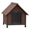 @Pet Dog House with Plastic Flaps Rustique Brown 102x82x87 cm Size 102 x 82 x 87 cm 