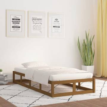 Honey Brown Solid Wood Bed Frame 100x200 cm | Hipo Market